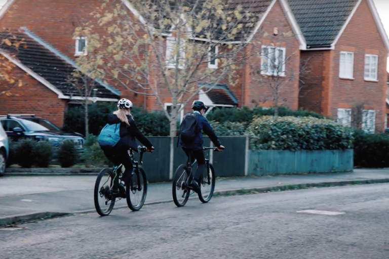 Two teenagers cycling in Kesgrave