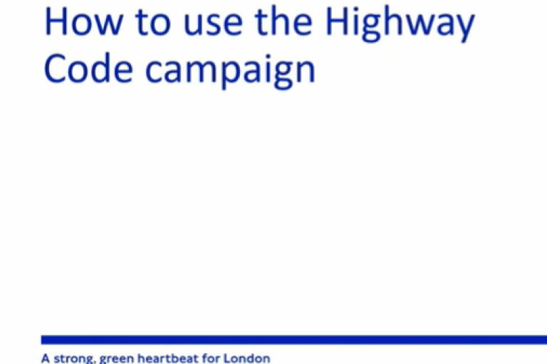 Text reads: "How to use the Highway Code campaign and changing the public transport narrative".